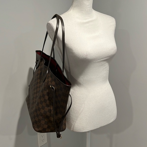 Louis Vuitton Neverfull MM Damier Ebene Tote Shoulder Bag Handbag - Picture 3 of 16